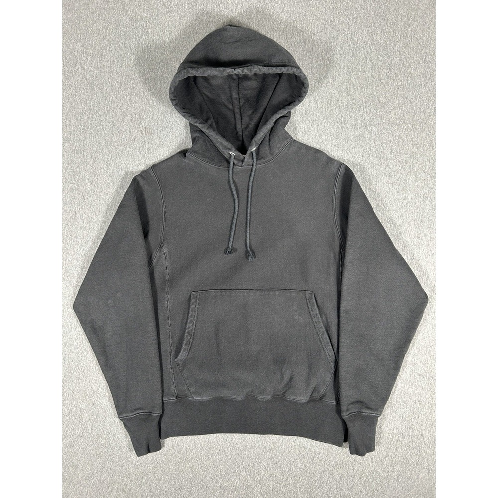 Champion Reverse Weave Hoodie Mens Large Black Small C Logo Pullover Sz S